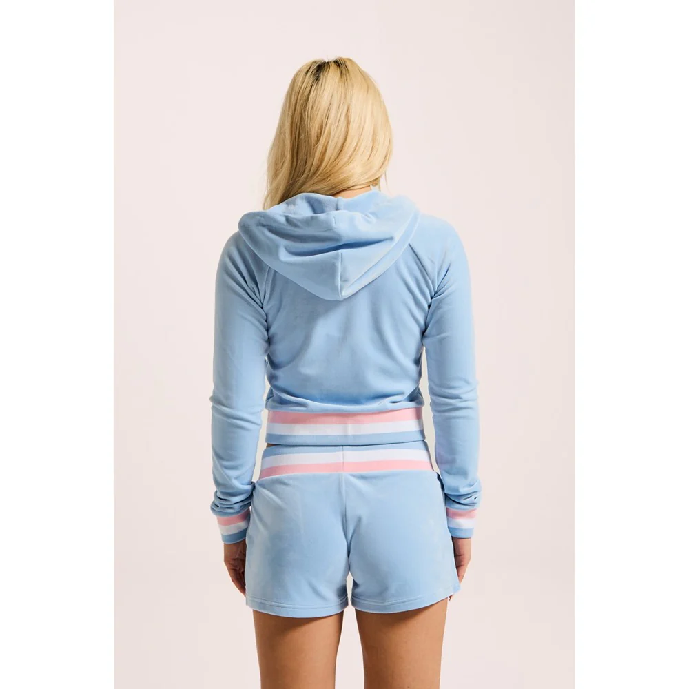 Juicy Couture Velour Cropped Stripe Hoodie
