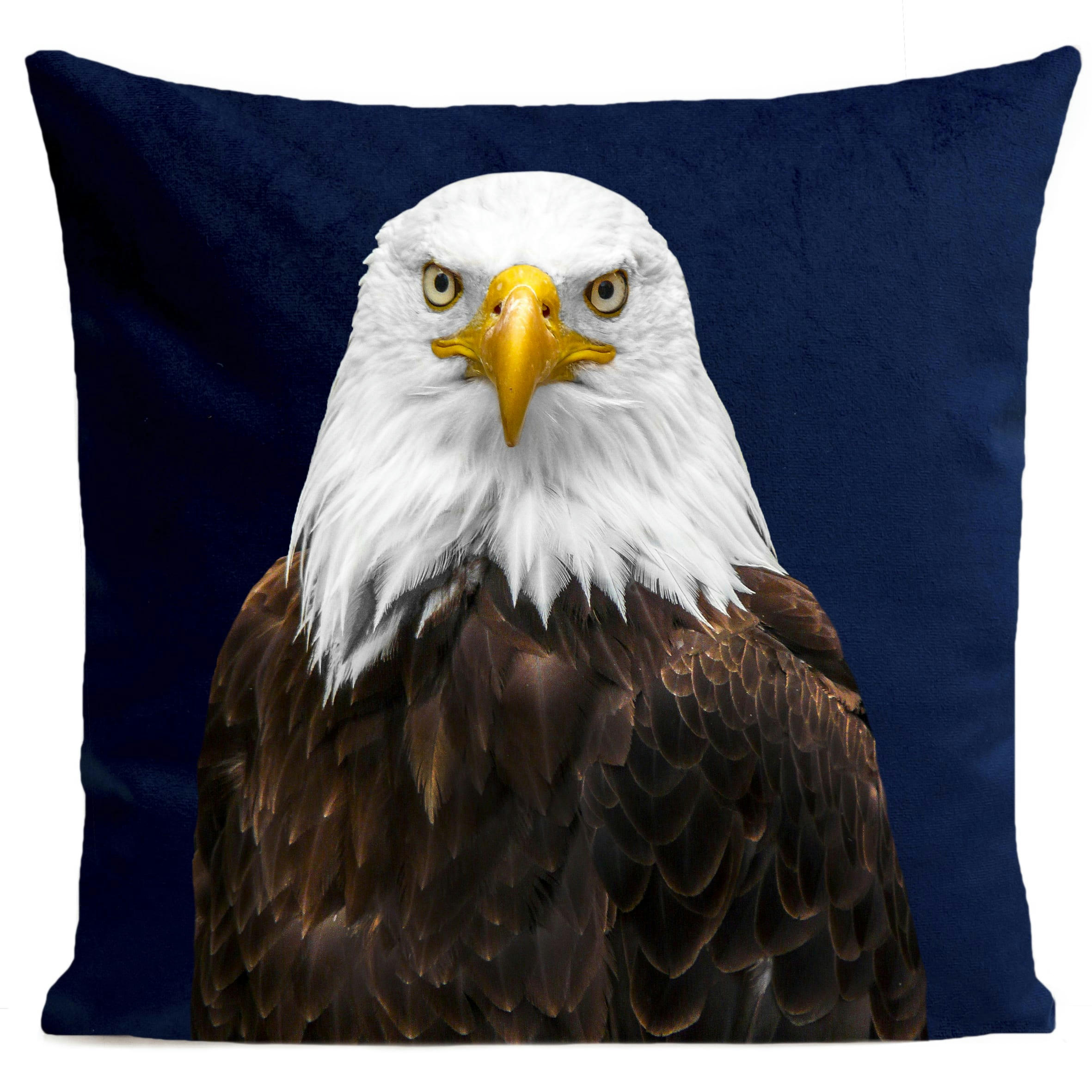- Coussin oiseau aigle suédine bleu 40x40cm