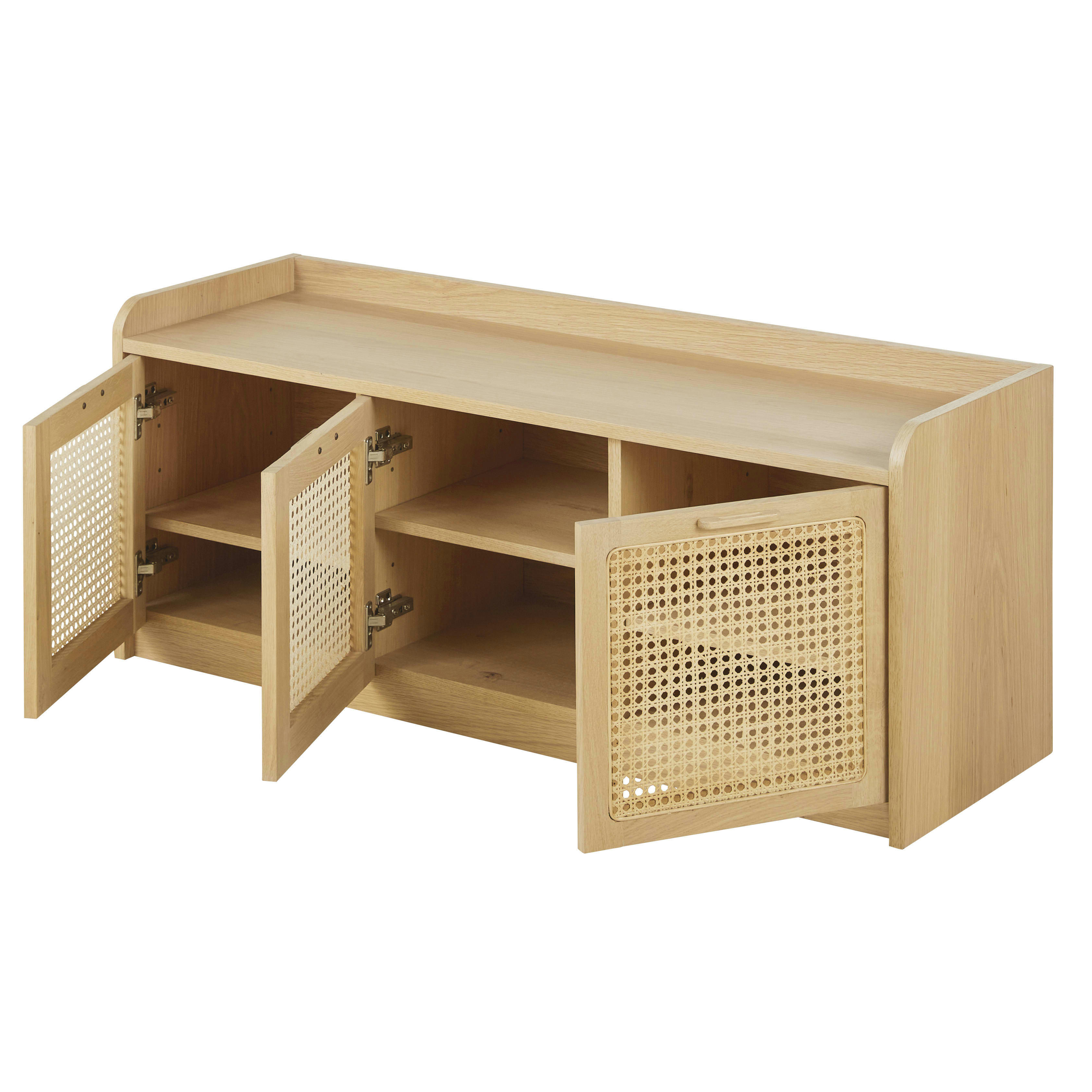 Canopy - Banc 3 portes et cannage en rotin