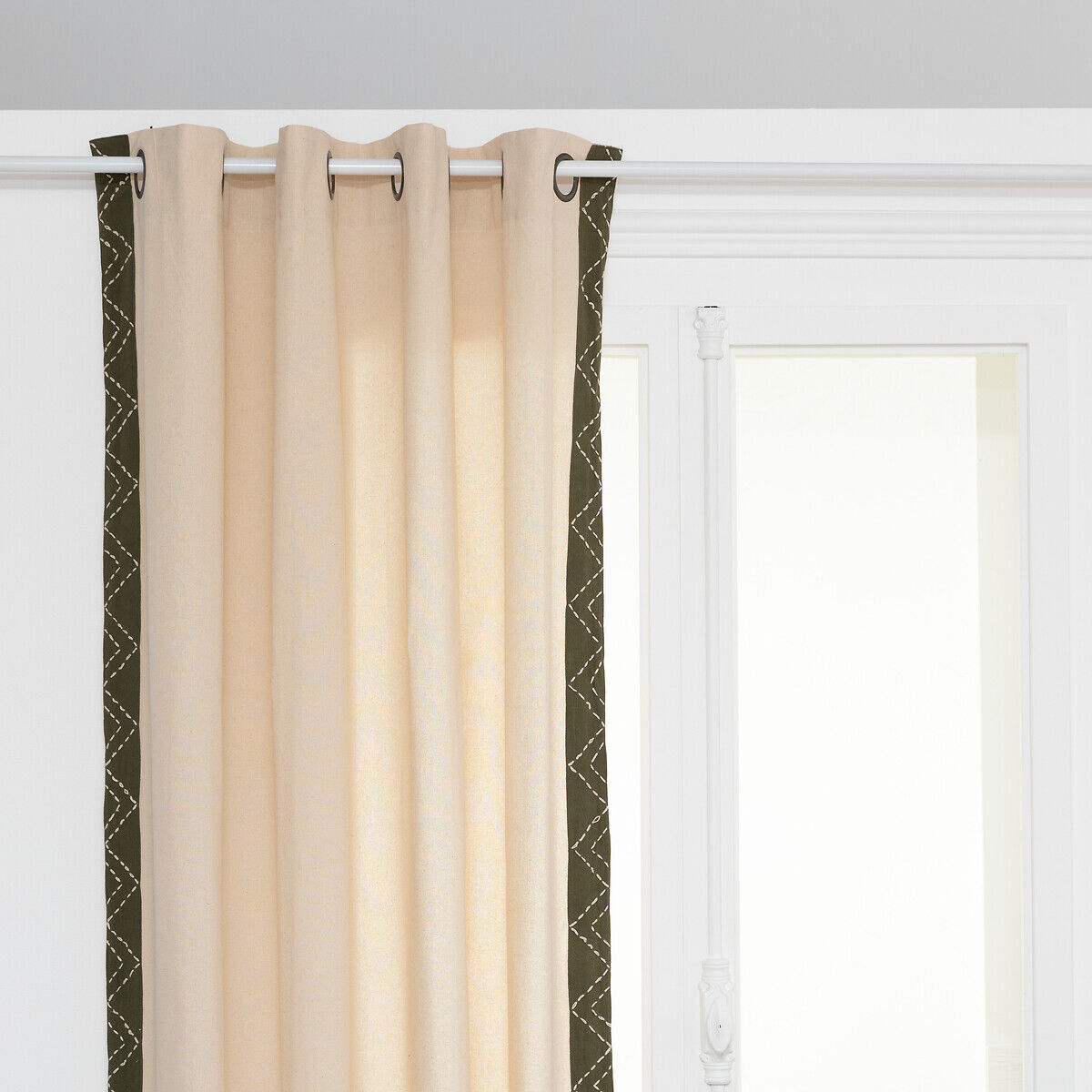 Cortina EXOTIC PANAMA bege e verde caqui 140x260cm