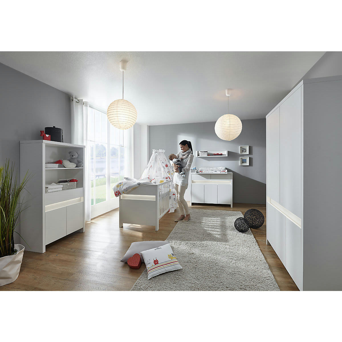 PLANÈTE - Etagère blanc 2 niches et 2 portes