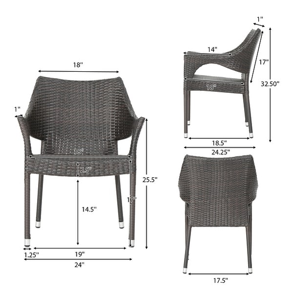 Mirage Outdoor 3-piece Wicker Bistro Set by Christopher Knight Home - N/A
