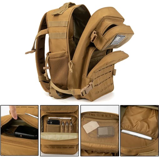 NNEOBA 25L Military Tactical Backpack with MOLLE Modular Design