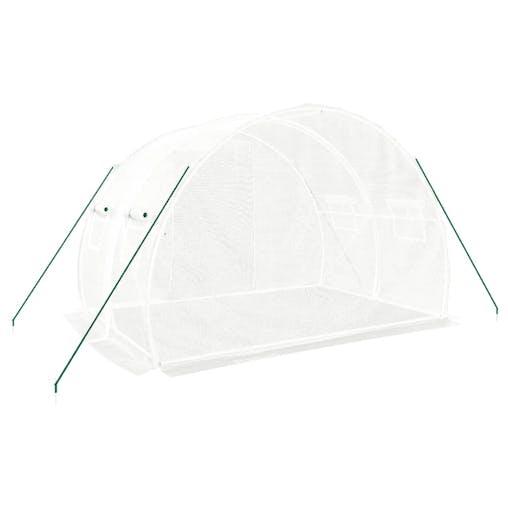 NNEVL Greenhouse with Steel Frame White 6 m&sup2; 3x2x2 m