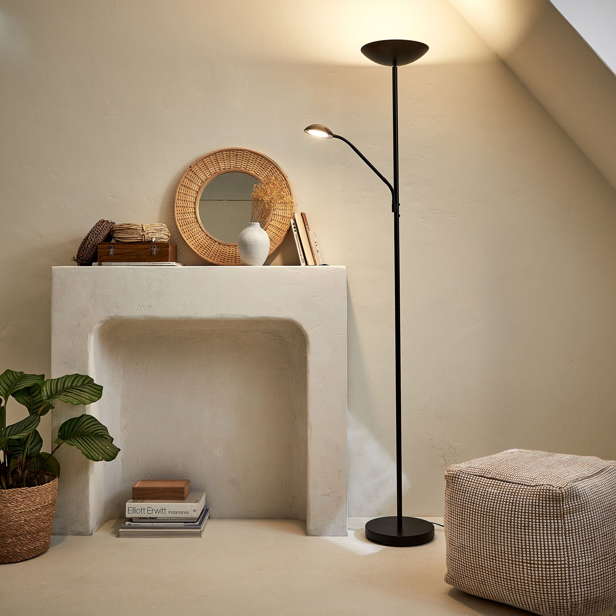 ZENITH - Lampadaire électrifié droit en acier H180cm - noir