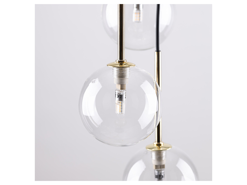 Lampa wisząca Nilos 7-punktowa metalowa złota