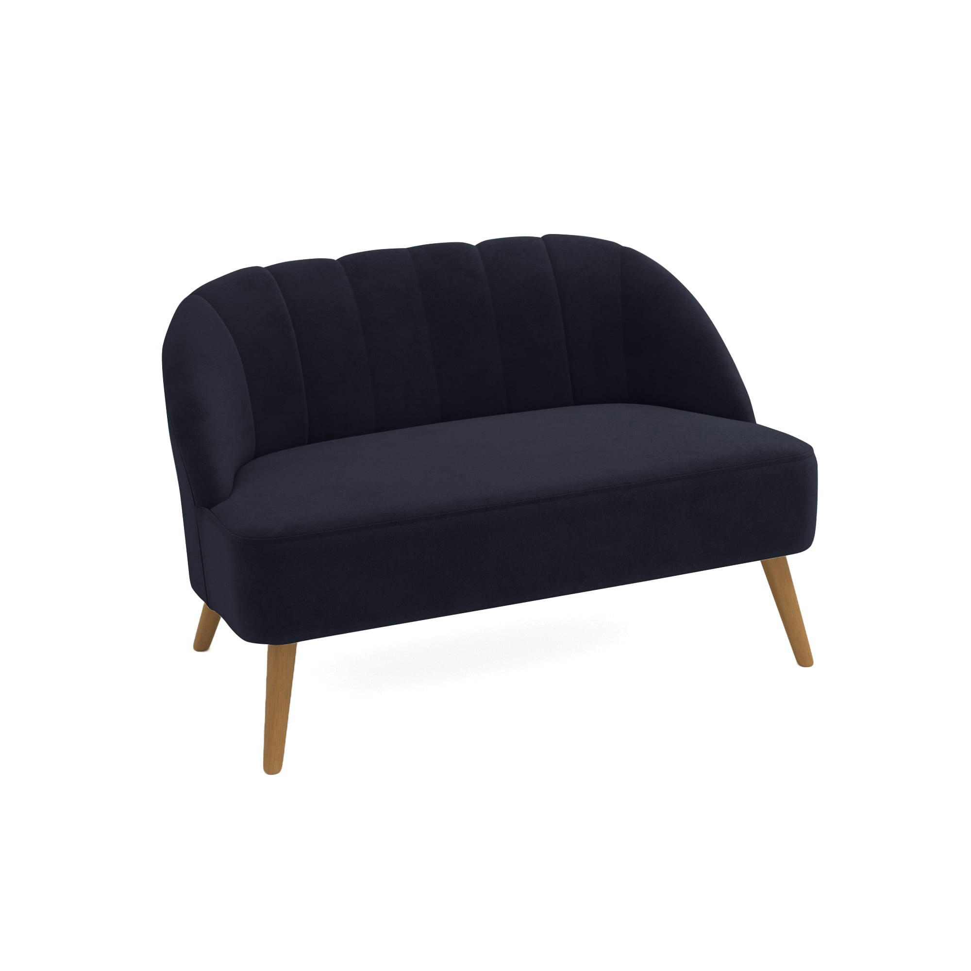 ALIENOR - Canapé 2 places en velours noir