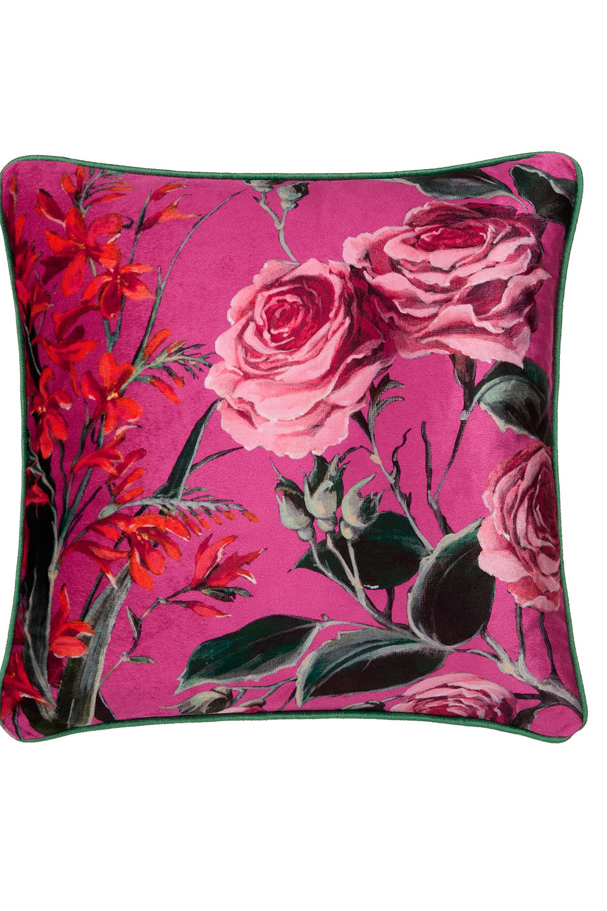 Laurence Llewelyn-Bowen Cotswald Fantasia Dawn' Soft Touch Floral Print Velvet Filled Cushion