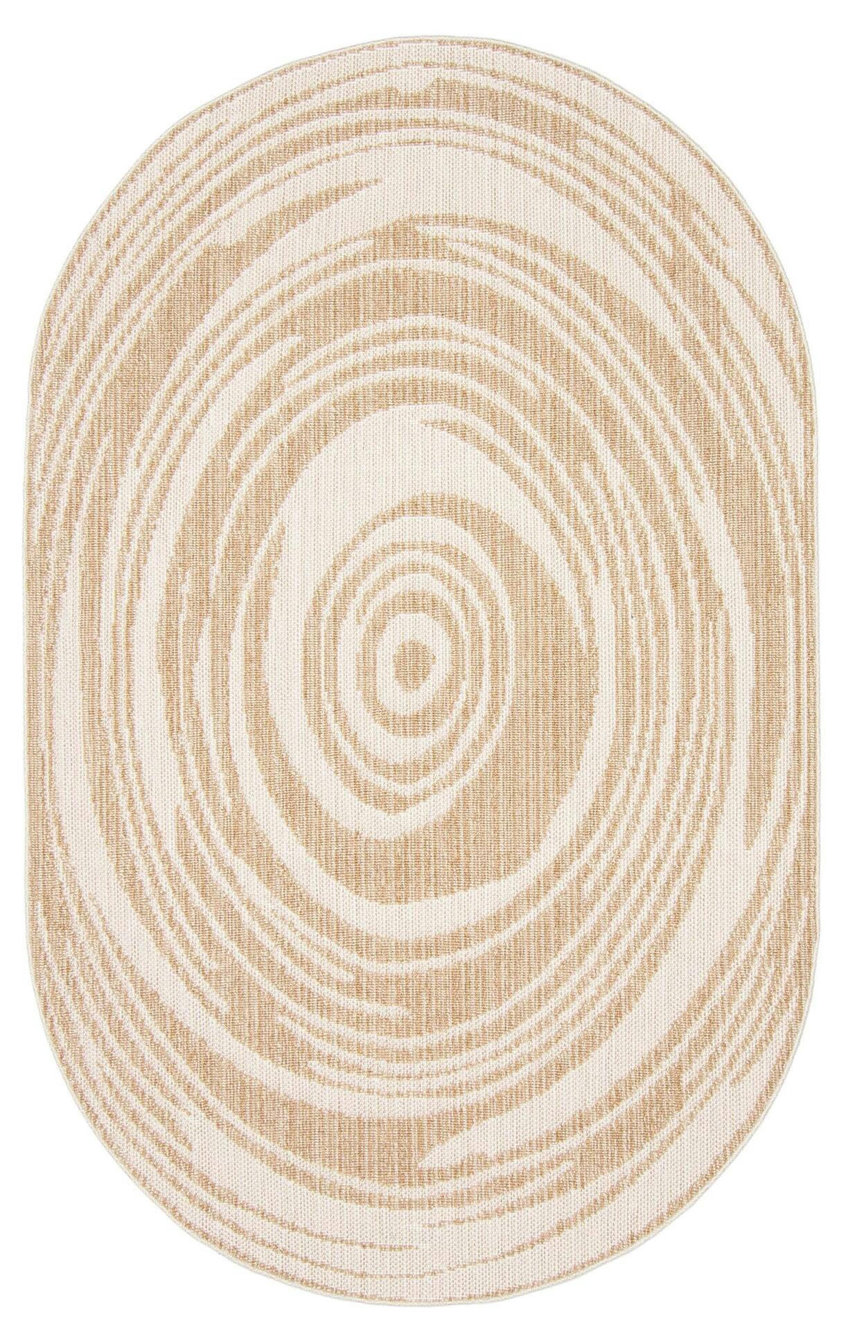 Merry Oval Texturized Polypropylene/Polyester Indoor Area Rug, Taupe, 8-ft x 10-ft