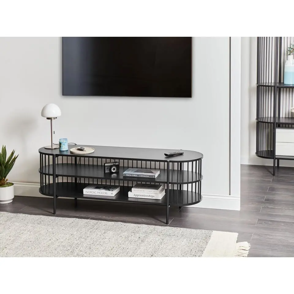 BIRSON - TV-meubel - Zwart - MDF