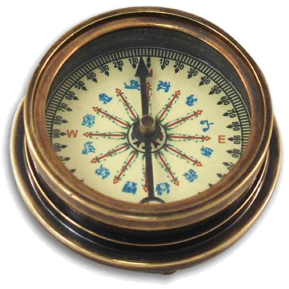 CALENDRIER - Boussole en laiton ornementale D5,5cm