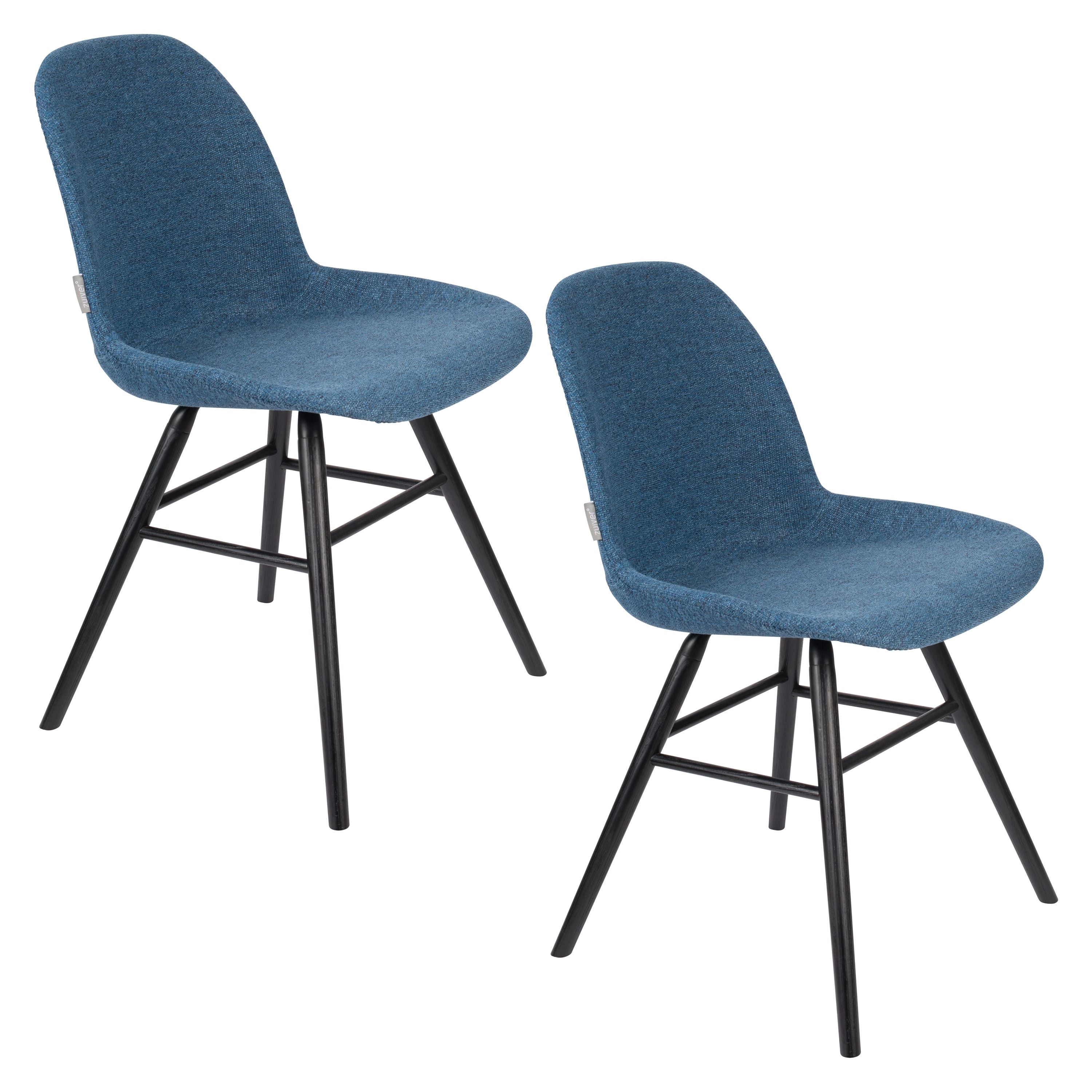 Zuiver Albert Kuip Soft Eetkamerstoelen Blauw - Set van 2