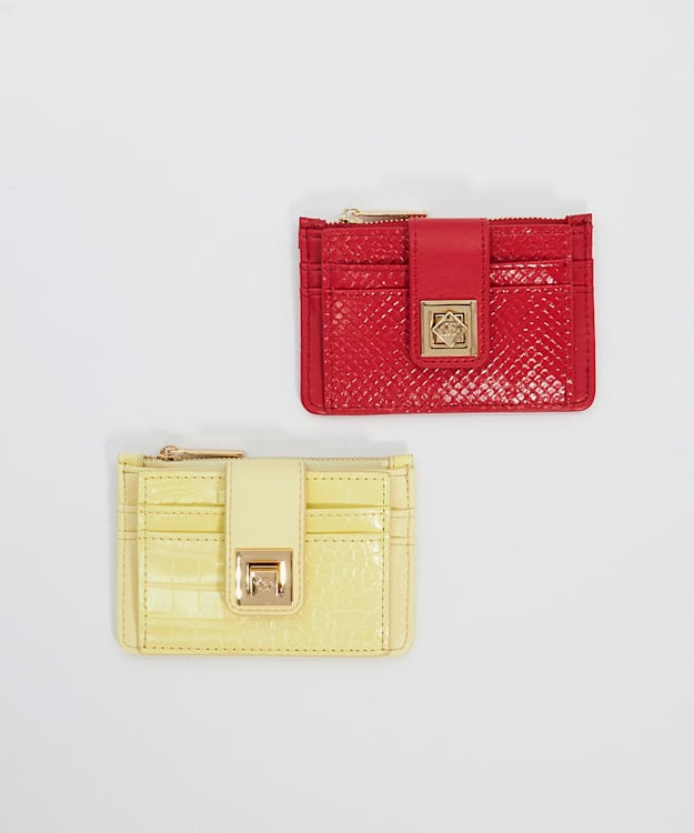 Karra Yellow - Reptile-Effect Purse