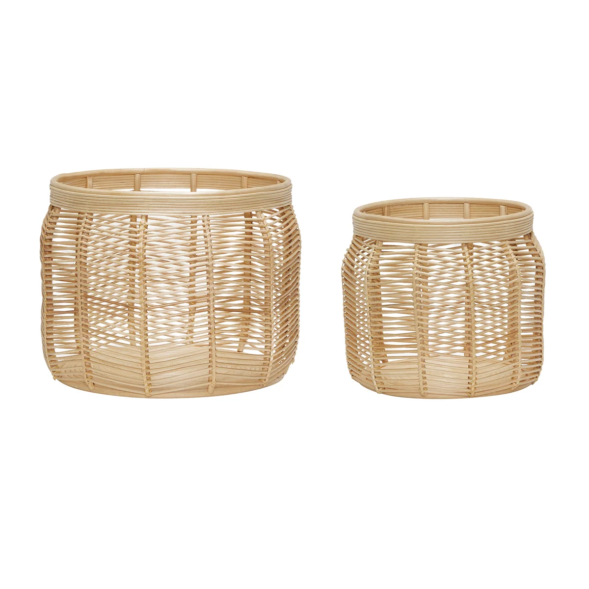 Hübsch Interior - Luna Aufbewahrungskorb, Rattan natur (2er-Set)
