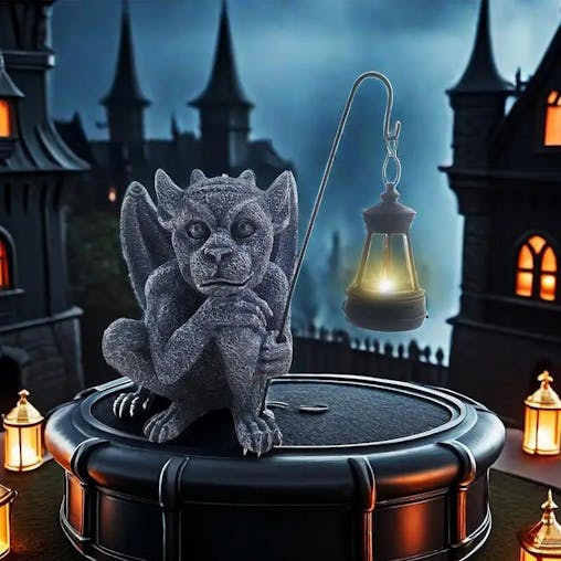 NNEOBA Solar Gargoyle Statue Outdoor Garden Decor Figurine