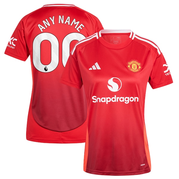 Manchester United adidas Women's 2024/25 Home Replica Custom Jersey - Red