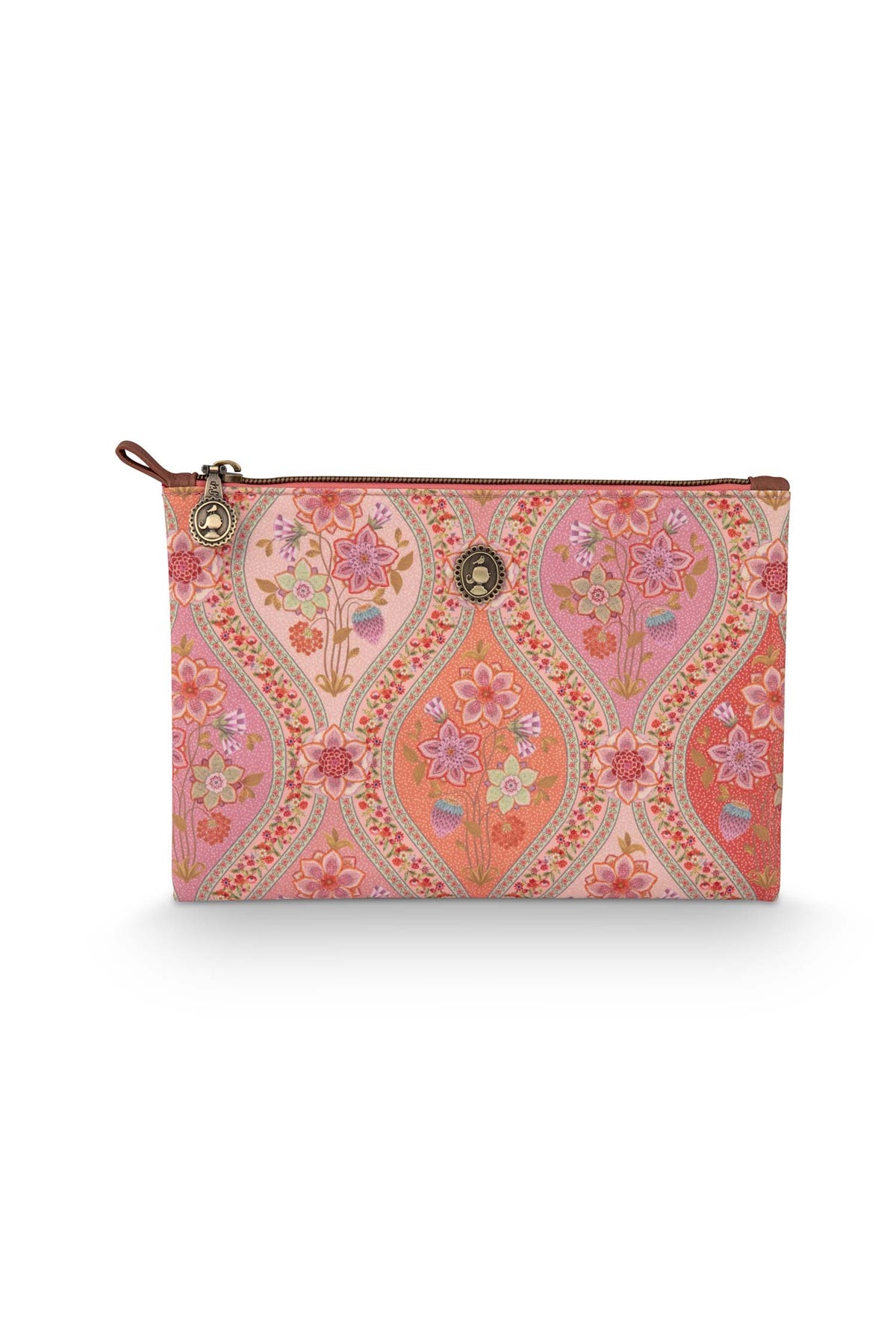 Pip Studio - Charly Make-up Tasje Dames - Ornamento - Oranje - 24x1x15.5cm