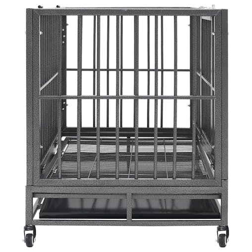 NNEVL Dog Cage with Wheels Steel 92x62x76 cm
