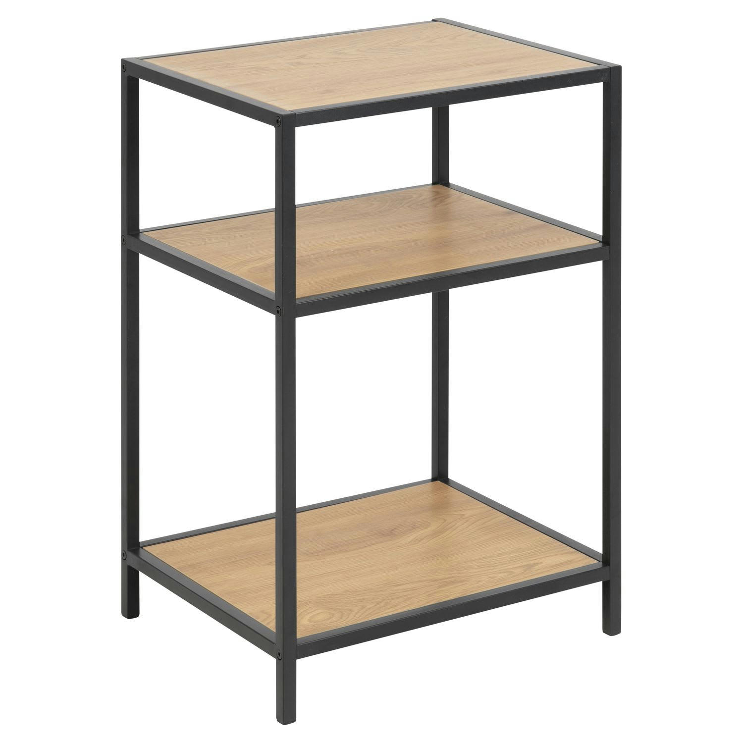 SIREINE - Table de chevet ou d'appoint 2 étagères en mdf et métal beige