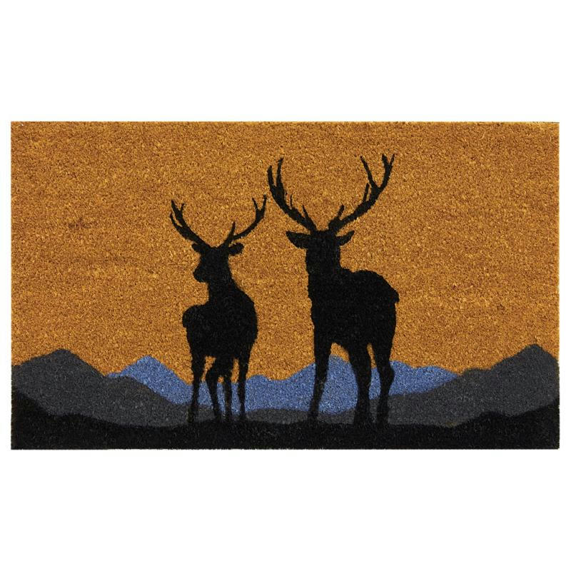 - Paillasson coco intérieur extérieur 75 x 45 cm cerfs en montagne