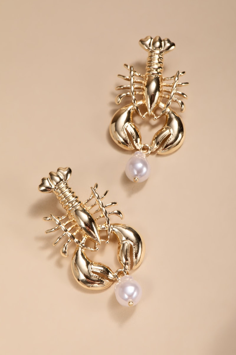 Ursula Pearl Lobster Drop Earrings