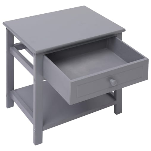 NNEVL Nightstand Grey 40x29x42 cm Paulownia Wood
