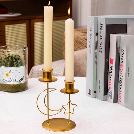 NNETM Golden Star Moon Ramadan Candle Holder