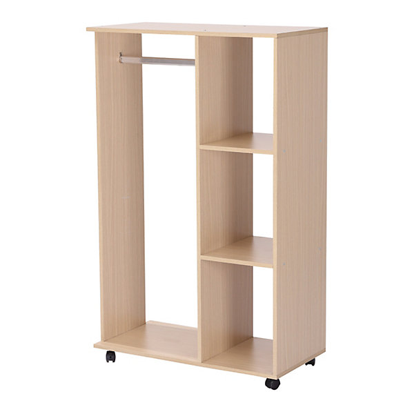 Armoire penderie armoire de rangement mobile panneaux de particules coloris chêne clair