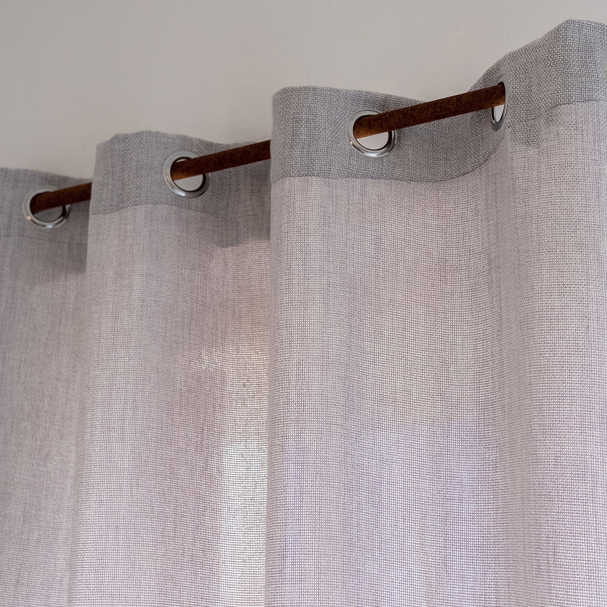 CADOLIVE - Rideau à œillets en polyester 140x250cm - gris clair