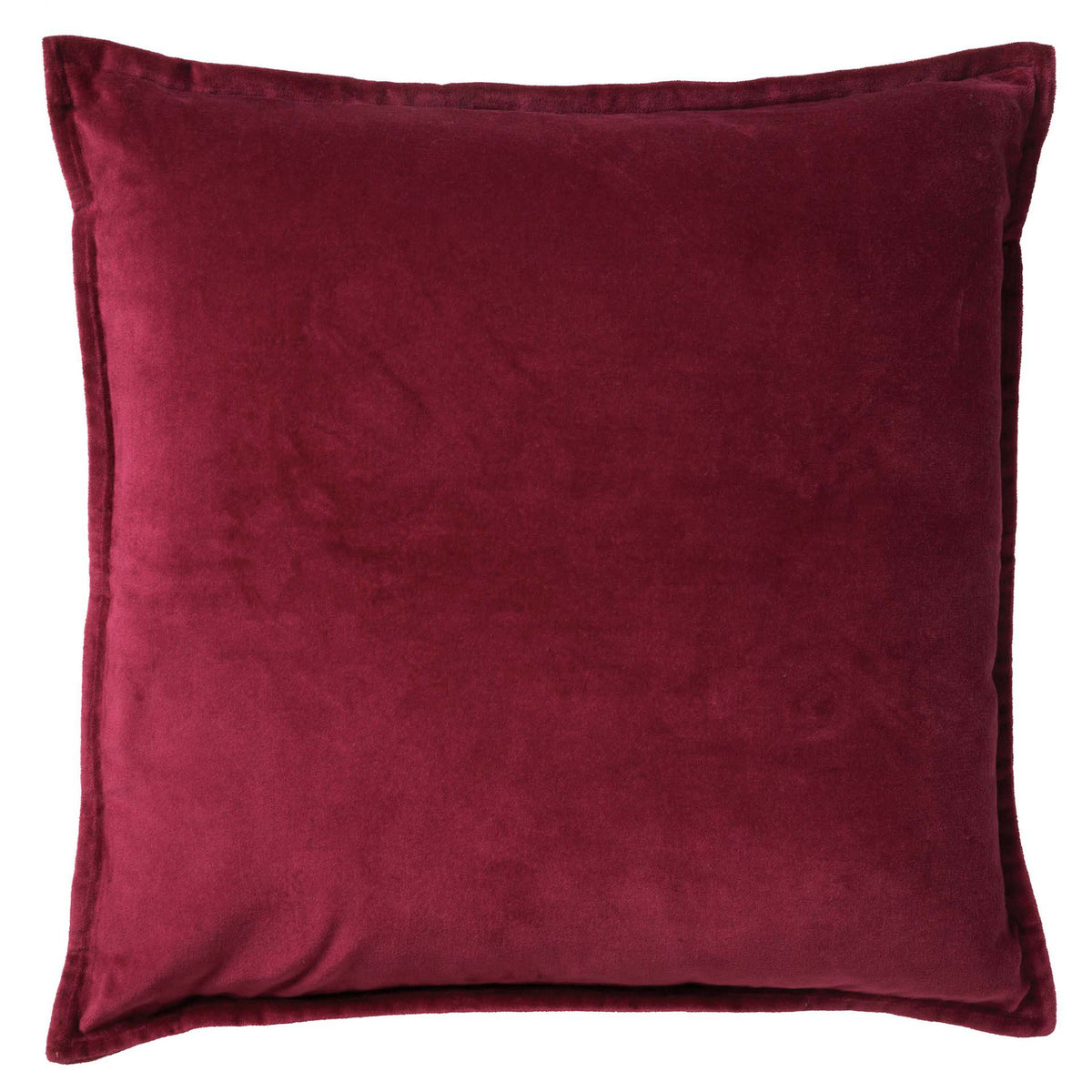 CAITH - Kussenhoes 50x50 cm - 100% katoen - velvet - lekker zacht - Red Plum - donkerroze