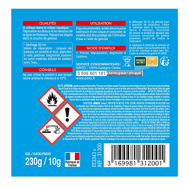Mastic Sintogel Coat 170 ml sans styrène