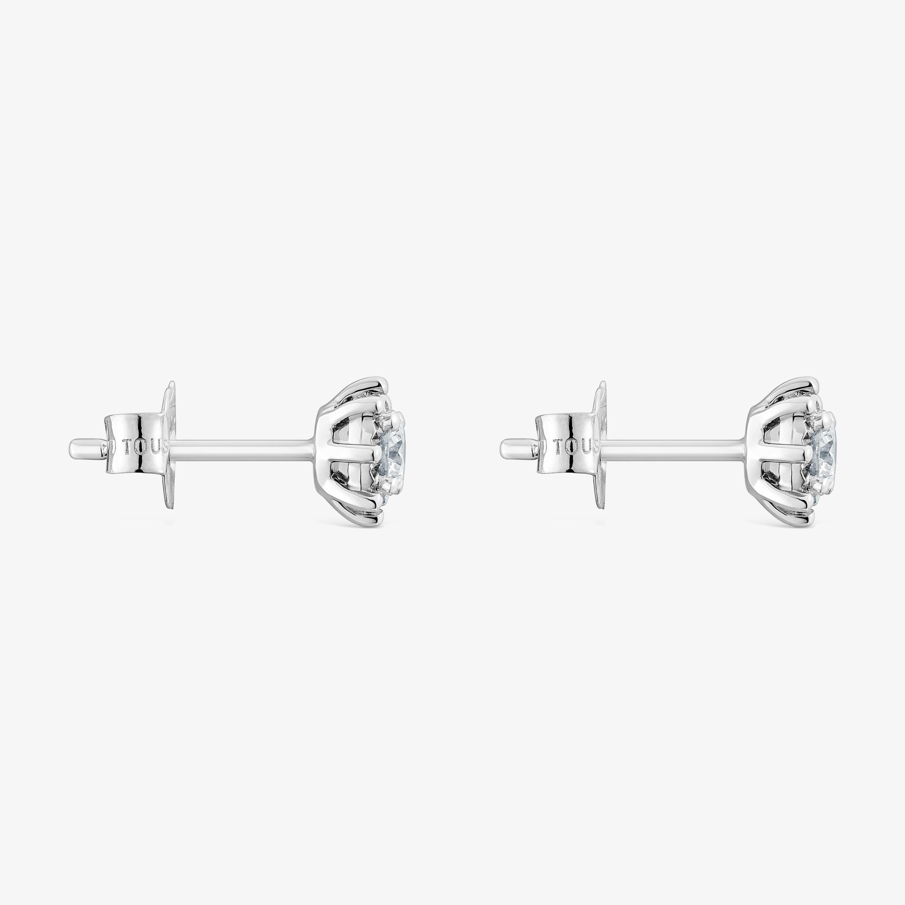 Pendientes pequeños de oro blanco y diamantes 0,20 ct Les Classiques