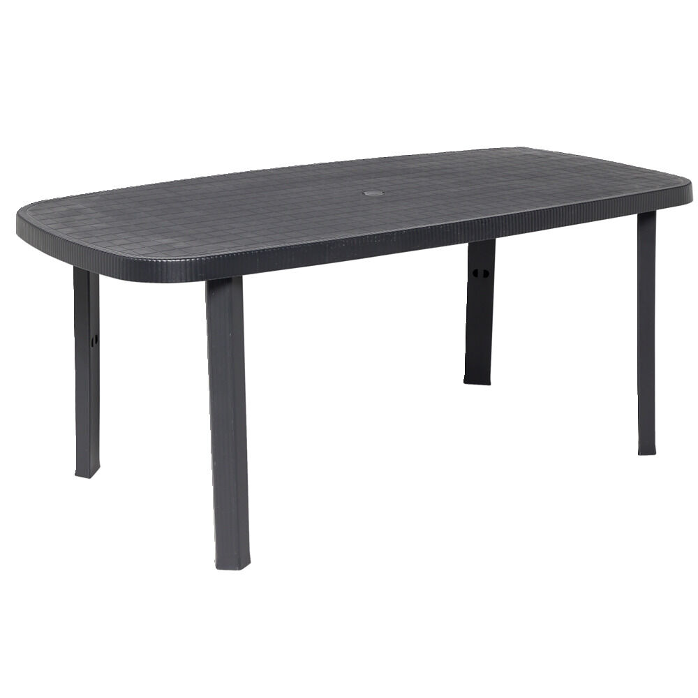 Table de jardin rectangulaire Viva plastique gris 177x86xH72cm