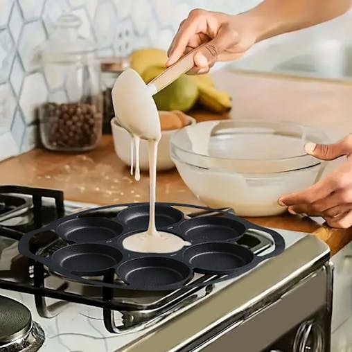 SOGA 2X Cast Iron Takoyaki Fry Pan Octopus Balls Maker 7 Hole Grill Mold 32cm