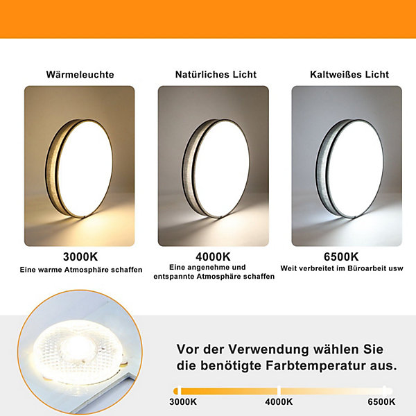 NETTLIFE Plafonnier LED Gris 38W Rond Moderne Dimmable avec Télécommande Lampe deavec Abat-Jour en Tissu Lampe de Couloir pour