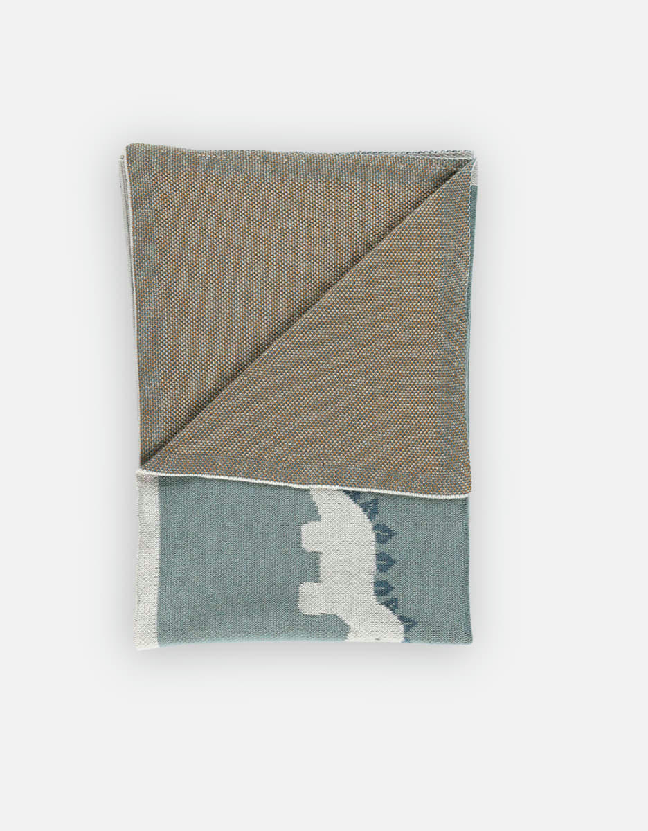 - Couverture tricot 75 x 100 cm en jacquard BIO