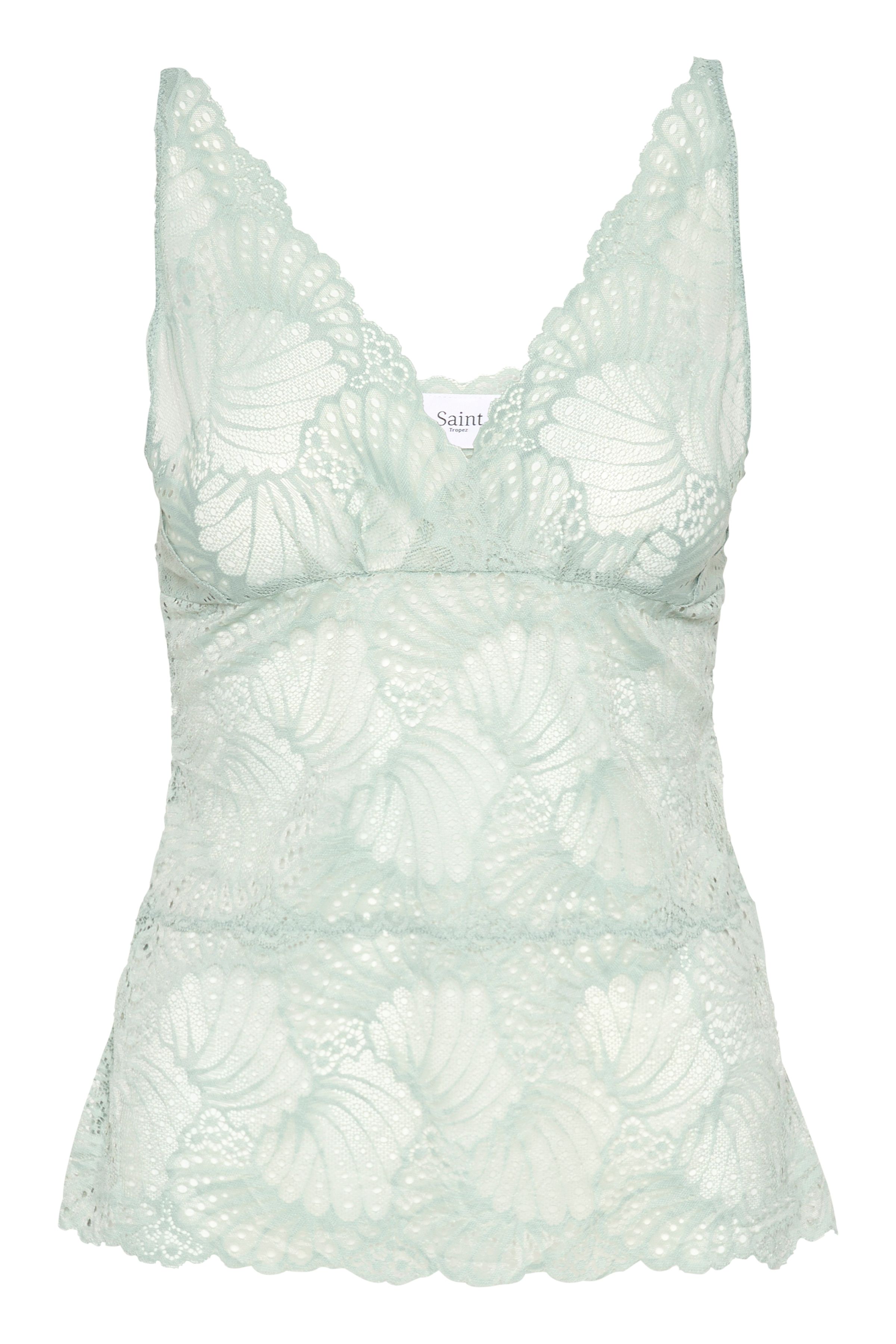 Saint Tropez Daisy V-Neck Spaghetti Straps Lace Top