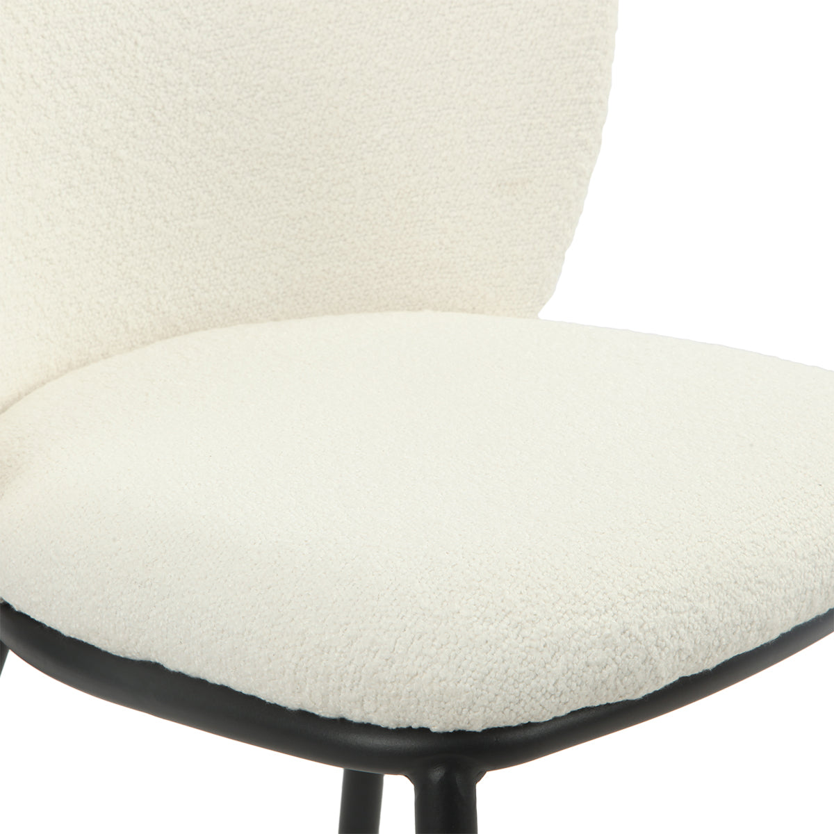 by fonQ Plush Eetkamerstoel - Bouclé - Crème