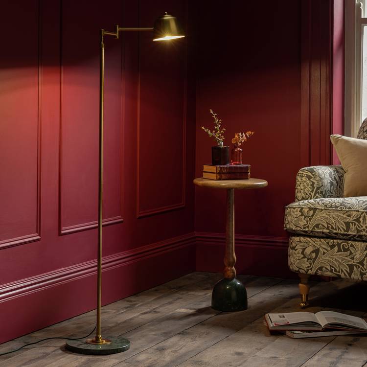 Habitat x Morris & Co. Library Swing Arm Brass Floor Lamp