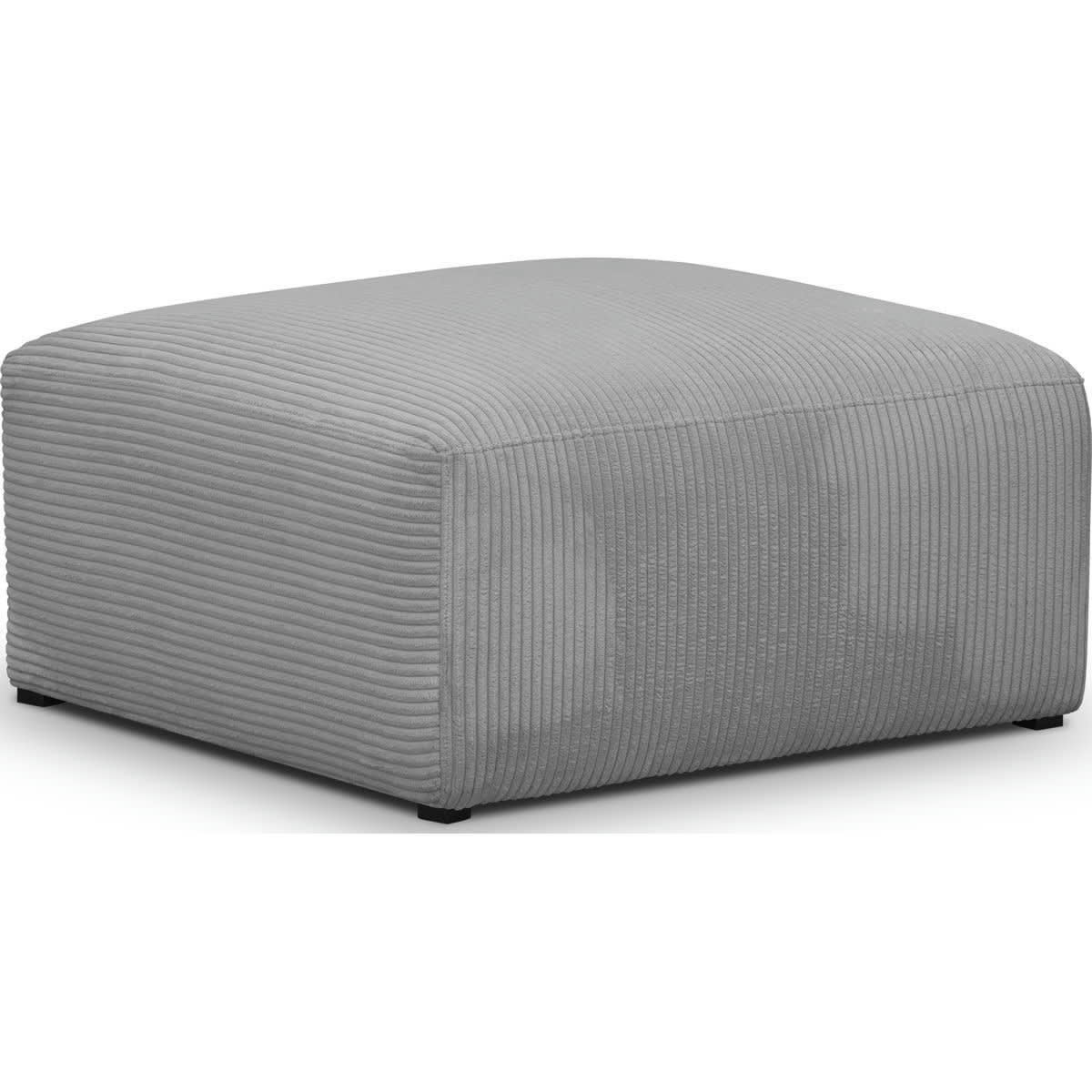 MODULO NEW - Pouf / repose-pieds modulable en velours côtelé gris clair