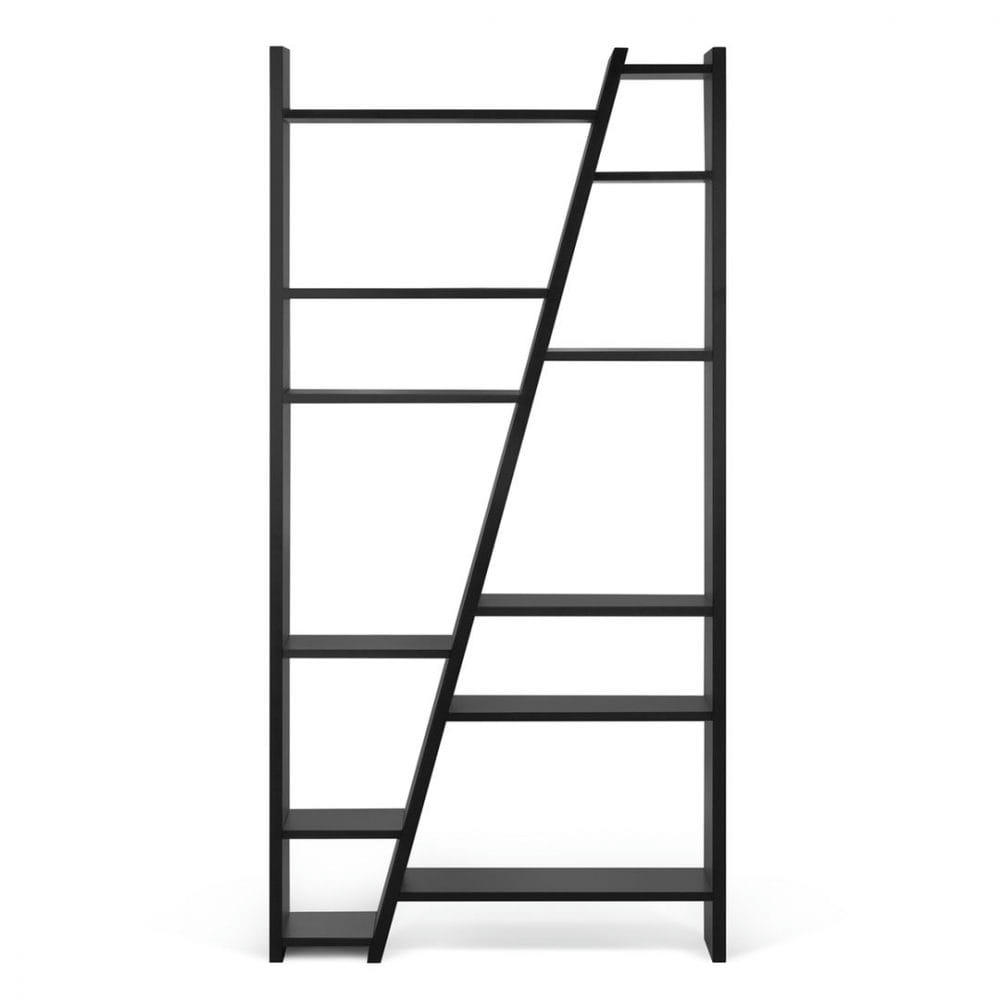 DELTA - Bibliothèque effet bois noir laqué