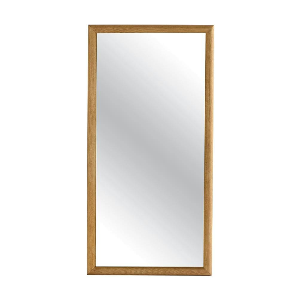 Miroir d'entrée vertical - cadre bois clair 80 cm IENA