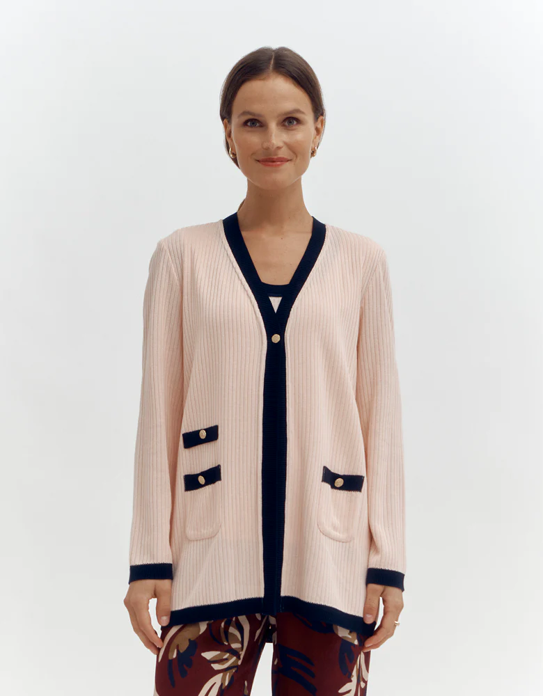 Gilet twin-set maille côtes GANDY/87044/901