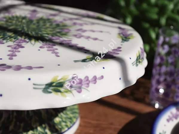 Patera na nodze 27 cm Bolesławiec - Lawendowy Zakątek