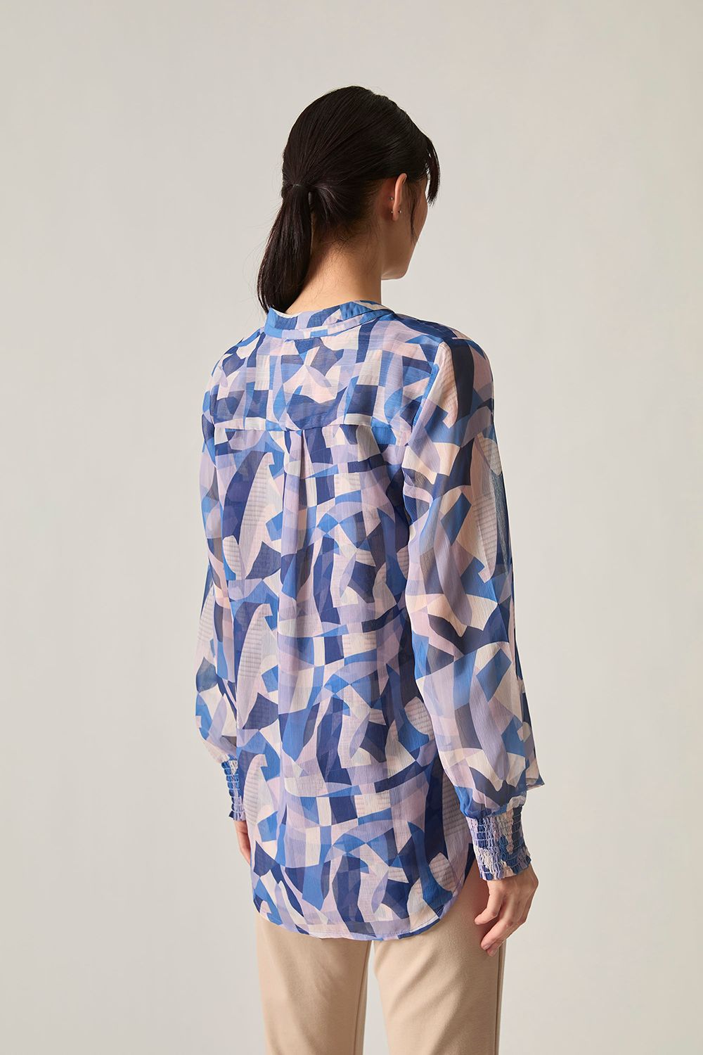 James Lakeland Blue Mosaic Print Blouse