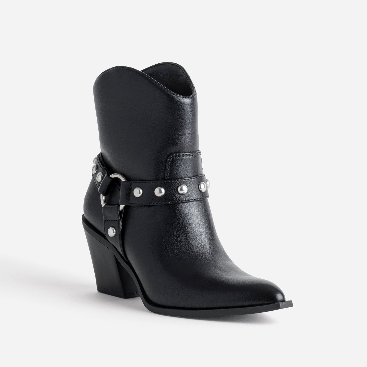 Boots motard TEXTO noir brides clous