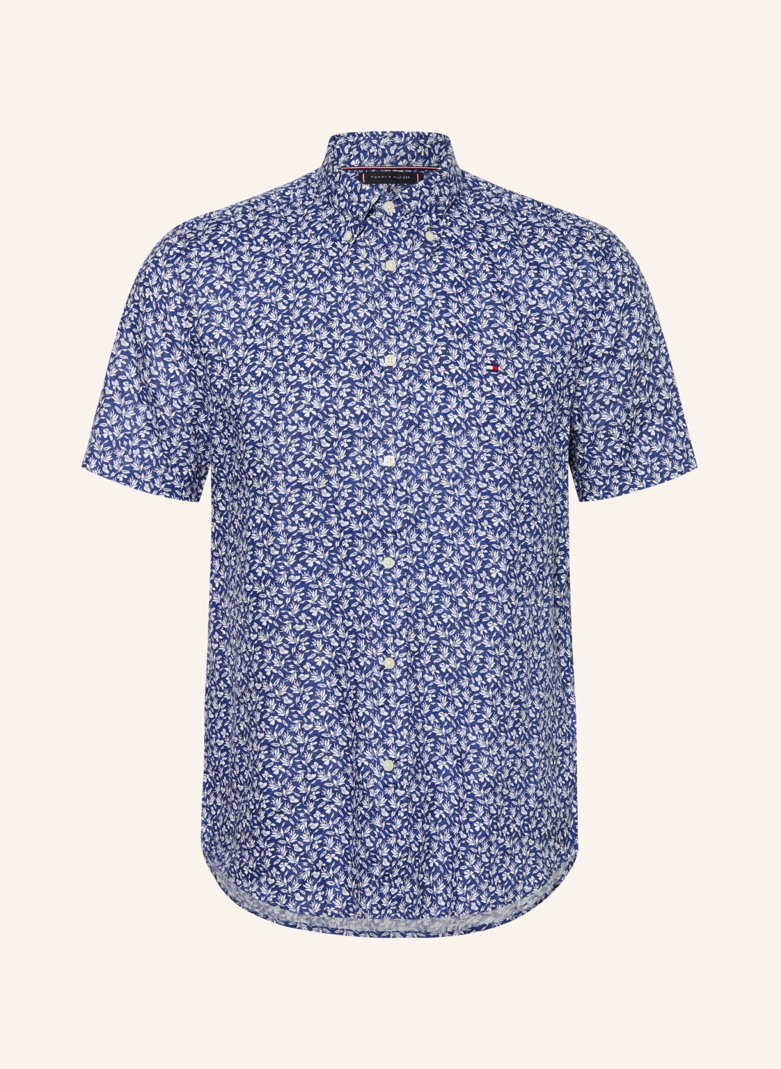 TOMMY HILFIGER Kurzarm-Hemd Regular Fit aus Leinen
