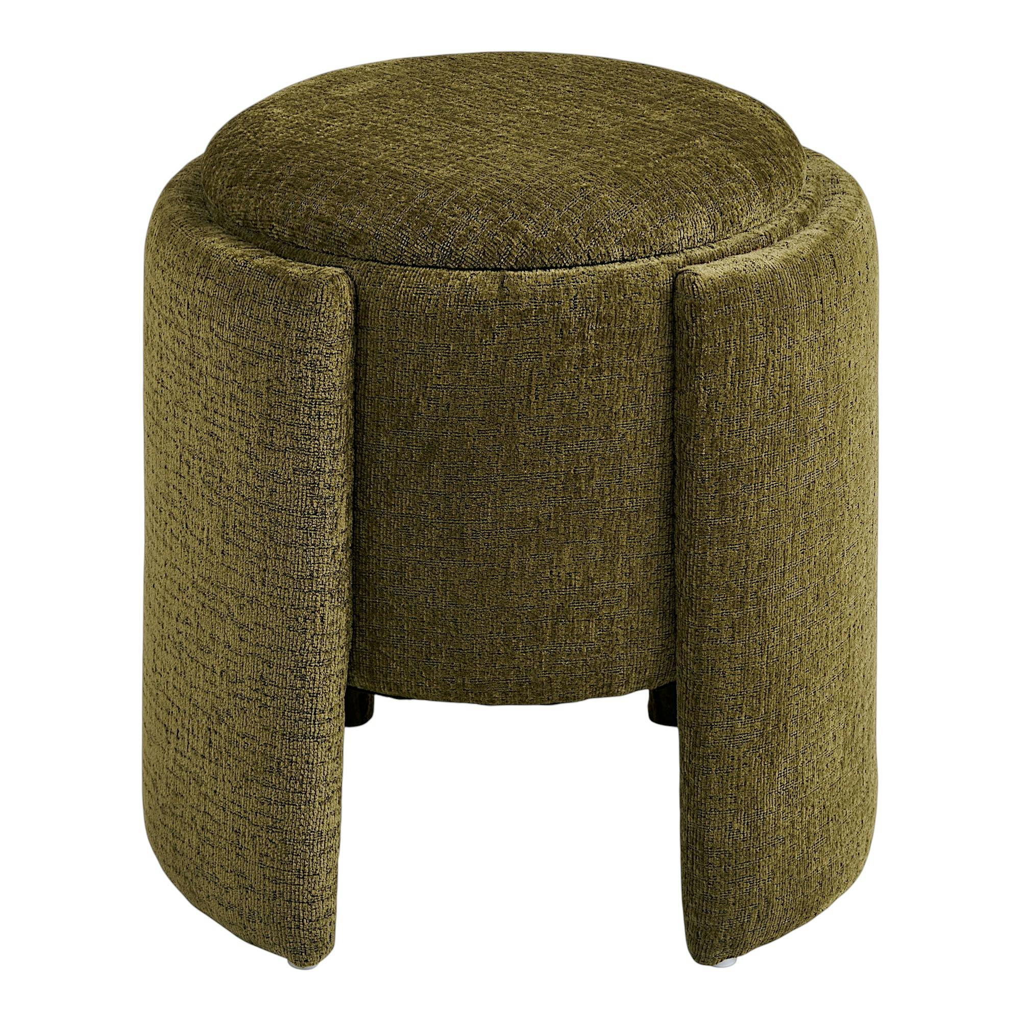 Pouf coffre vert design à structure enveloppante BERLIN