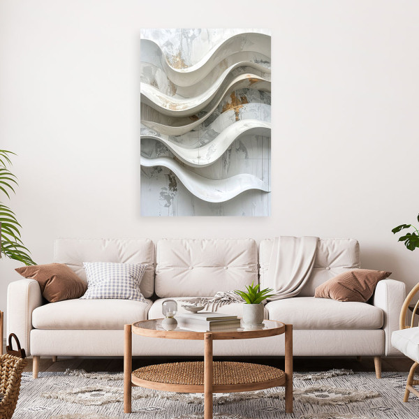 Obraz do salonu loftu biura, Abstrakcja geometryczna biała 20x30
