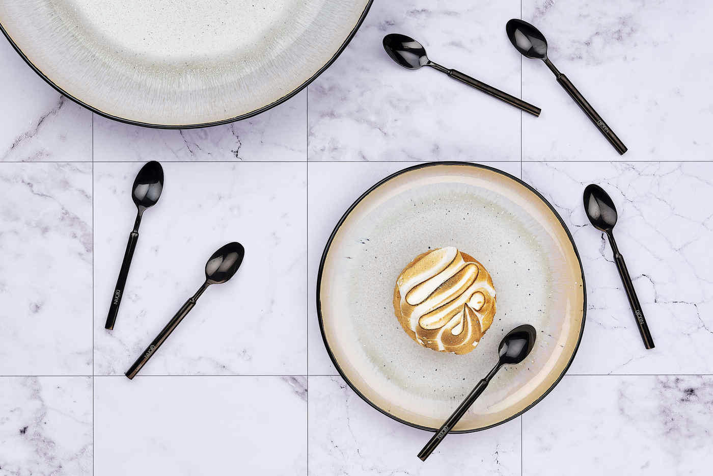 NUDE - Lot de 6 petites cuillères en inox noir